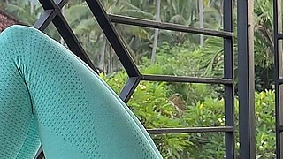 Breath Practice and Express Stretch on Outdoor Balcony