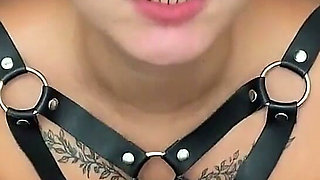 Russian Blonde Slut in Harness Fucks in All Positions to Satisfy Her Client