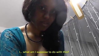 South Indian Maid has dildo sex in room