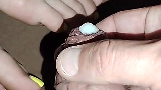 Secret Footjob with Stepsister's Feet. Lots of Cum and Cum