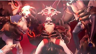Eula Jean And Amber Get A Hardcore Sex Session With Mitachurls - Genshin Impact - Extended 60fps With Car Toon And Amber Sex