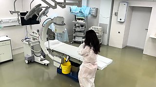 Doctor At Operating Room Healed Fit Girl With Bubble Butt