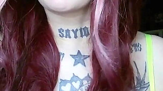 Sexy Alternative Redhead Drinking Soda and Burping