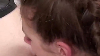 Ritzy Rain Walked on Leash Drooling with a Ball Gag in Her Mouth Before She Fucked Deep in Her Throat