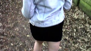 Amateur ass rammed outdoors