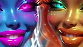 Beautiful Aliens Kiss on Nice Music, Ai Animation