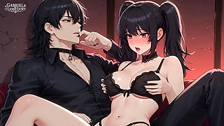 Goth Girl Fan Fucks Rockstar Backstage  - Hentai