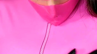 Cristal Kinky Pink Latex Slut Getting Fucked by Fuckmachine