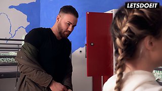 Horny Stepsis Mona Blue gets her tight ass drilled by Stepbro in a dirty hostel room