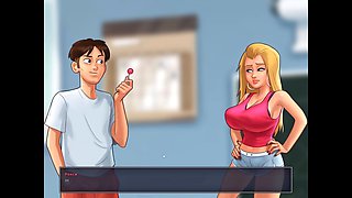 Summertime Saga gameplay featuring a hot college girl and tons of fun in the bathroom