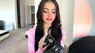 Small titted babe gives head and railed