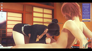 Demon Slayer Hentai - Shinobu Kocho Sucking and Threesome in Tatami - Japanese Asian Manga Anime Game Porn