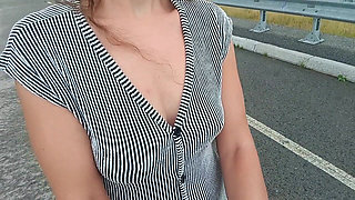 Masturbation Completely Naked on the Street Gives the Driver Happiness
