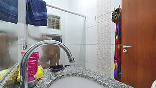 Camera on Hot Stepcousin in the Shower - I Can't Wait to Fuck Her
