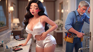 She really liked the plumber, she secretly jerked off to him, and then had sex with him