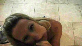 BJ and Swallow in beachhouse: Blowjob, Big Tits  Amateur Porn