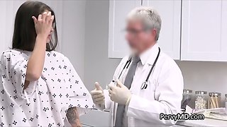 Big tits patient rides old doctors lonely dick