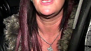 GILF Wife Whore Demi Richards Sucks off Doggers Cocks From the Car Window