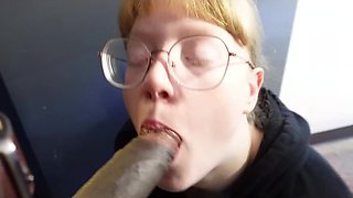 Nerdy redhead wanna feel my BBC in her ass for her fist time