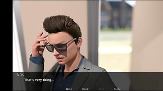 Big natural tits in a visual novel featuring a hot cougar