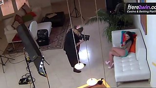 Blonde honey with a gigantic caboose loves to masturbate