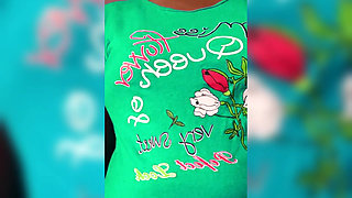 ammu t-shirt remove show big boobs and oil massage huge tits