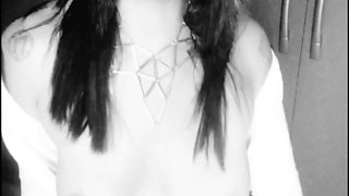 Black & White Tease Slow Strip & Dirty Talk Masturbation