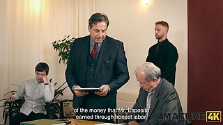 Watch as mature Elle with huge natural tits gets fucked by her gardener in doggy-style and ends up in court