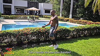 Gardener's Fantasy of a Threesome with His Boss and Mariana Martix - Andrea Castro & Brandon Cruz