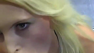 Blonde Slut’s First Ggg Bukkake - Face Covered in Cum After Riding