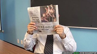 Innocenthigh - red haired coed Sadie Kennedy deepthroas bigcock