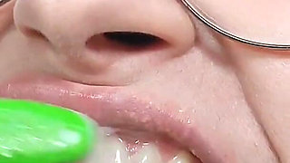 Teen Maid Toothbrush with Fresh Cumshot