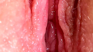 Super Close-up Wet Pink Pussy and Clit Orgasm