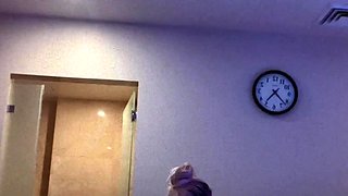Blonde solo jerking off
