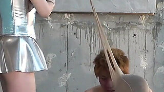 Nipple Clip Tug-of-war, Tug-of-war with Pantyhose Over Faces, Loser Receives 10 Lashes of Whip From Cosplayer Girl Each Time