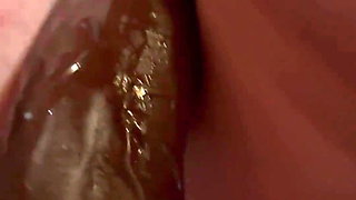 Thick Wife Dripping Wet From Big Black Dildo