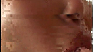 Sexy asian with huge tits gives a rimjob, head and gets drilled