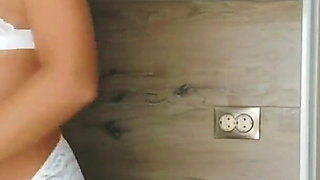 Sexy Stepsister Plays with Her Pussy and Nipples