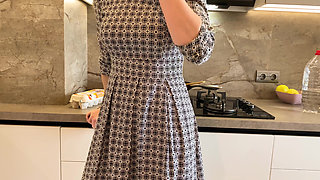 Real Cheating - Fucking My Wife's Boss While the Wife Is in the Kitchen - Russian Amateur with Conversations