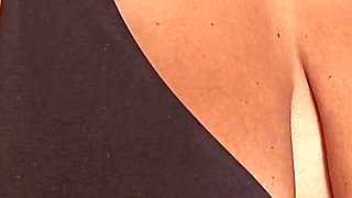 Only Wearing a Sports Top with Her Saggy Breasts to the Gym