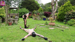 Slave Husband Flogged - Outdoor Bondage
