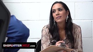 MILF Security Guard Strip Search Turns Into Hot Creampie - Big Tits, No Condom