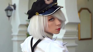 Splendid 2B from NieR: Automata weraing seductive outfit gets drilled in her mouth and pussy