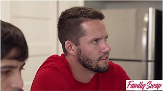 Aria Valencia Gets Caught Peeping On Loly Dames & Swapdad Fucking Joins Them
