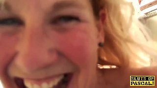 Tiedup brit sub fingerfucked before throated