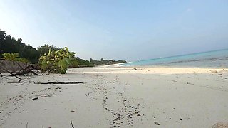 Blonde Solo Female's Nudist Walk on the Beach