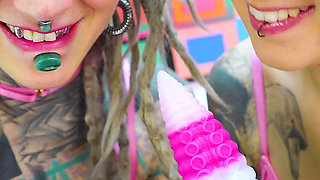 Soft Gg Anal Toy Play - Big Dildo and Double Hole Fingering