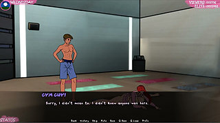 Sexy Workout in Gym Topless and Revealing Clothes