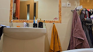 Cute BBW Wife with Big Soft Natural Tits and Big Ass Takes a Shower