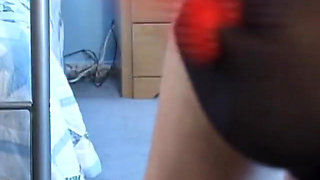 Blonde babe gets tits pegged while blind folded